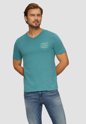 s.Oliver MIT LOGOSTICKEREI - T-shirt print - petrol