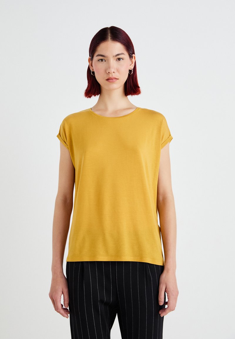 Vero Moda VMAVA PLAIN - T-shirts - golden spice