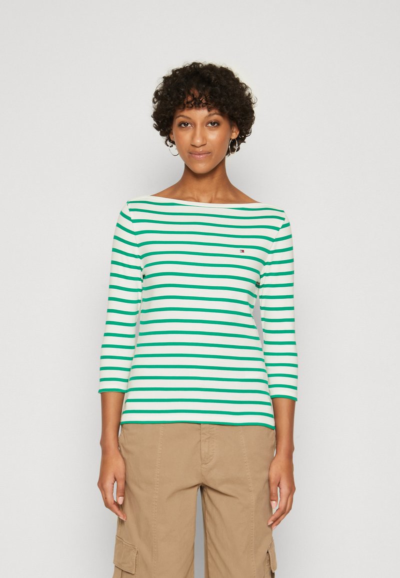 Tommy Hilfiger SLIM CODY BOAT - Ilgarankovis viršutinės dalies drabužis - ecru/olympic green