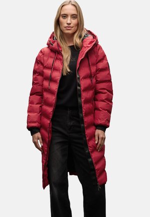 MIT GEKLEBTEN NÄHTEN - Wintermantel - rot