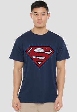 Cotton Soul, SUPERMAN DISTRESSED 4TH OF JULY LOGO - Print T-shirt - dark blue