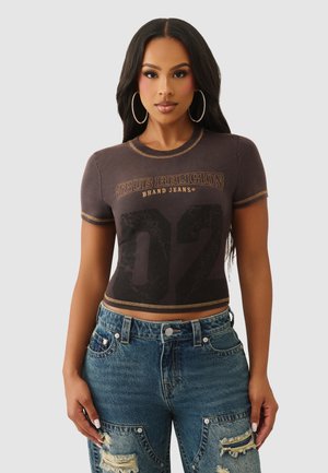 CROPPED - T-shirt print - vintage black