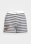 STRIPED FRENCH TERRY DRAWCORD SHORT - Short - white/refined navy