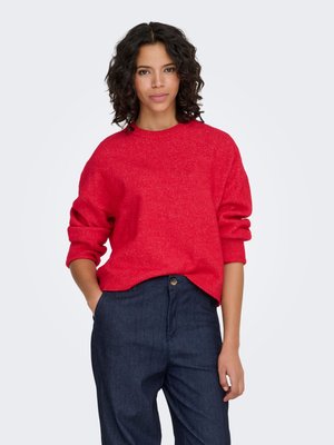 ONLY ONLSIMONI O-NECK - Strickpullover - true red