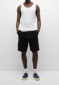 PULL&BEAR Shorts vaqueros - black