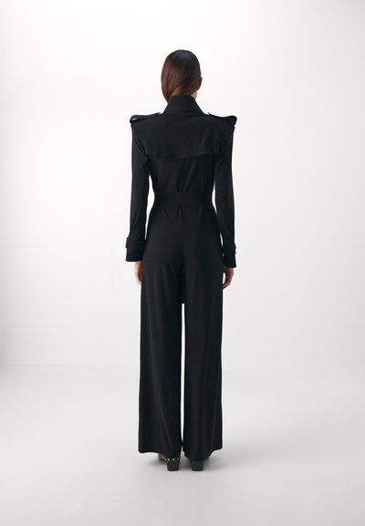 Norma Kamali DOUBLE BREASTED TRENCH STRAIGHT LEG - Kombinezonas - black
