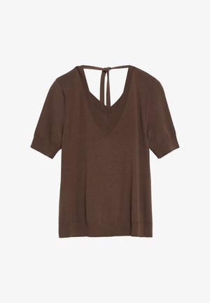 comma, T-Shirt basic - dunkelbraun