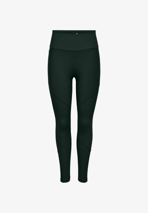 Zwarte, nauwsluitende leggings met een hoge tailleband. Gemaakt van vochtafvoerend materiaal met gebogen naaddetails voor verhoogd comfort en flexibiliteit.