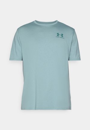 Under Armour LEFT CHEST LOGO - Trükipildiga T-särk - serpentine/jasper blue