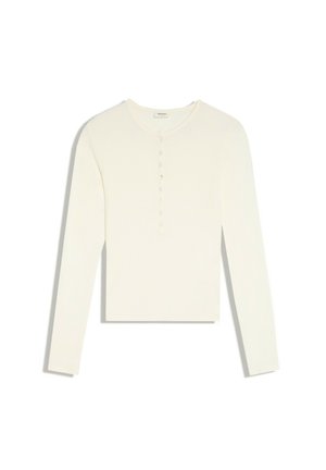 Bershka, LONG-SLEEVE HENLEY - T-SHIRT - T-shirt à manches longues - white