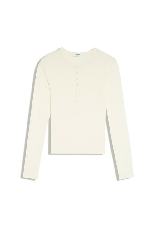 Bershka Long Sleeve Henley · bianco