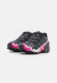 Salomon SPEEDCROSS 6 - Sapatilhas de trail running - ebony/white/very berry
