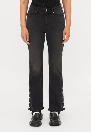 ONLWAUW MID WAIST  - Trapézfarmer - washed black