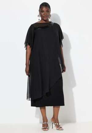 Ulla Popken LAYERED CHIFFON EVENING DRESS - Cocktailjurk - black