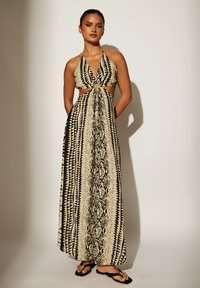 South Beach - HALTER NECK PRINT MAXI - Beach accessory - monochrome Thumbnail Image 1