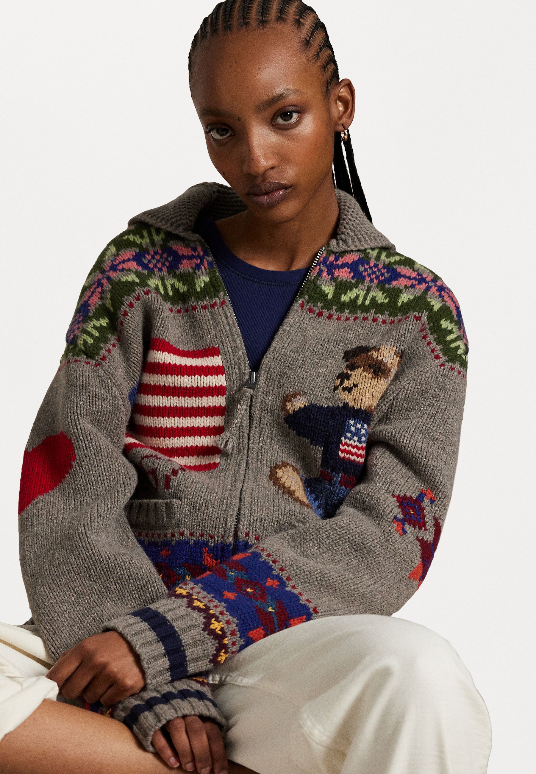 Polo Ralph Lauren POLO BEAR WOOL ZIP CARDIGAN - Cardigan - grey Polo Ralph Lauren POLO BEAR WOOL ZIP CARDIGAN - Cardigan - grey