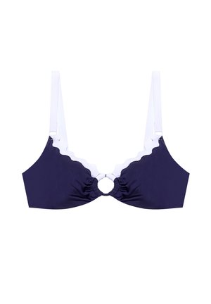 Yamamay, MARENA - BIKINI TOP - Top de bikini - navy blue-white plain