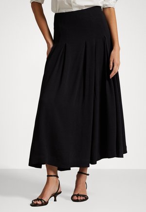 PLEATED CREPE A LINE SKIRT - Maxikjol - black