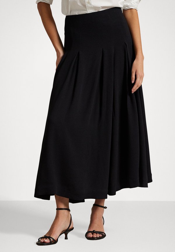 PLEATED CREPE A LINE SKIRT - Maxi skirt