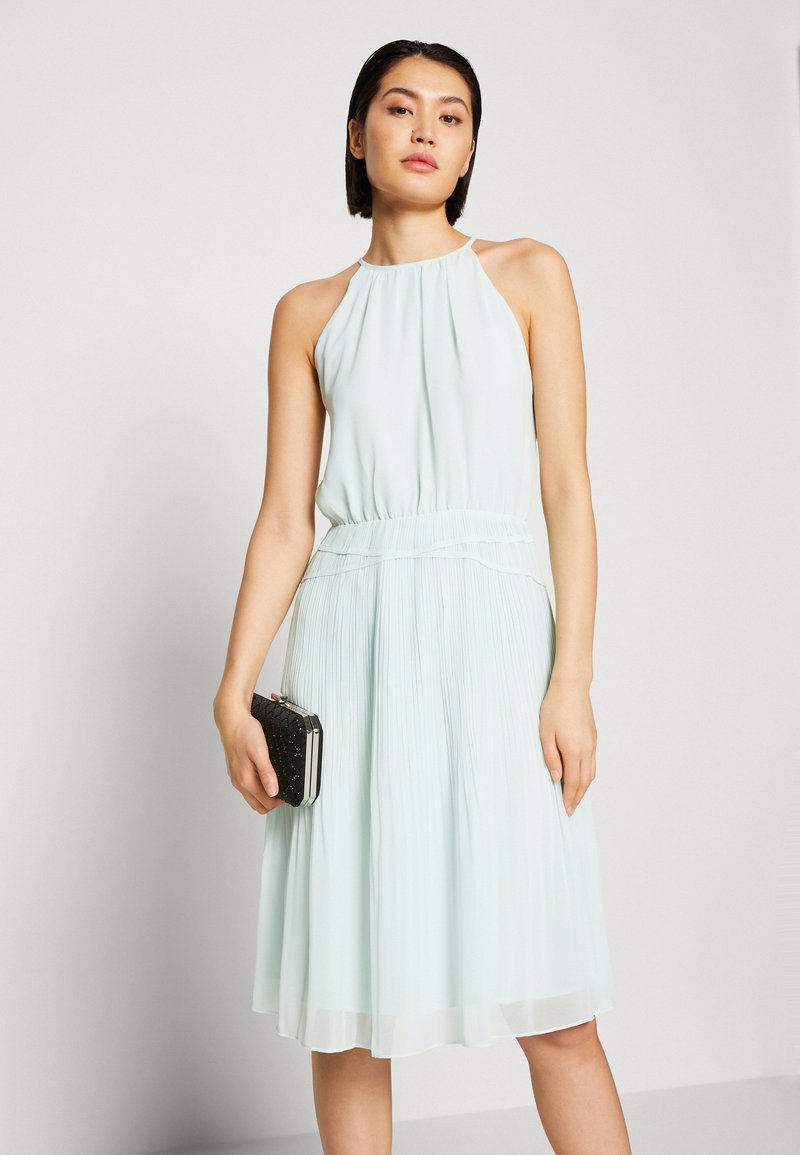 accessories to go with emerald green dress Aqua Green Long Silk Georgette Serena Circle Dress – Favourbrook main image 1