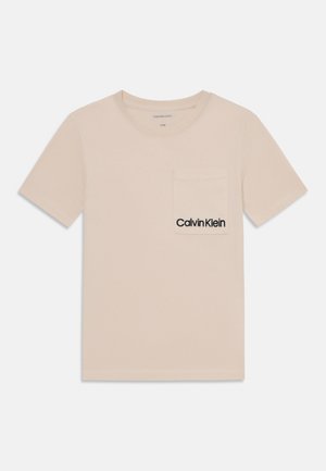 Calvin Klein Jeans POCKET UNISEX - Trükipildiga T-särk - whitecap gray
