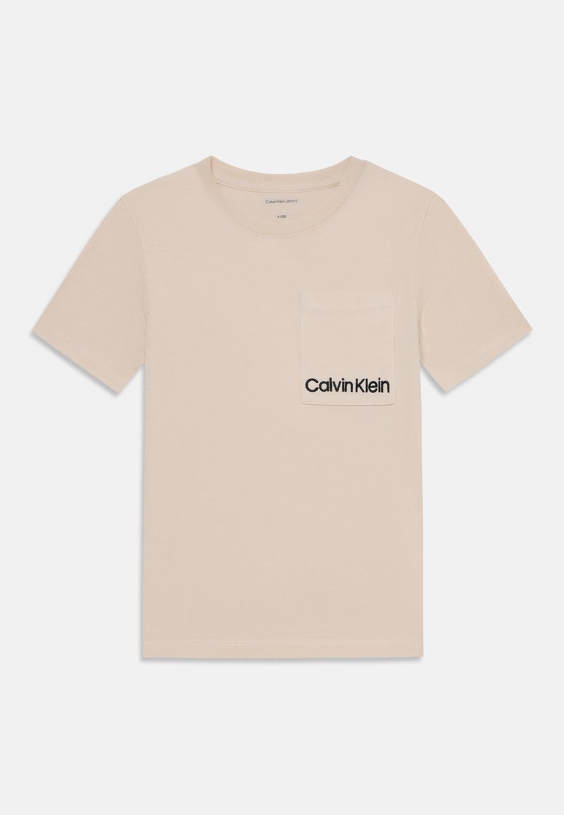 Calvin Klein Jeans POCKET UNISEX - Marškinėliai su spaudiniu - whitecap gray