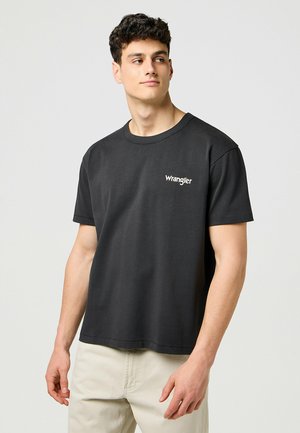 Print T-shirt - faded_black