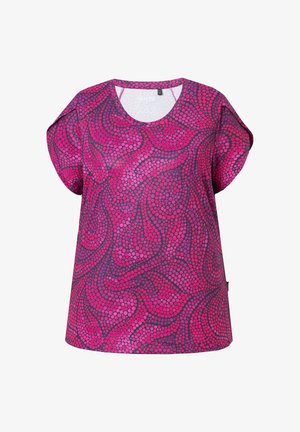 Ulla Popken, DOT PRINT CAP SLEEVE PERFORMANCE TEE - T-shirt print - pale heather