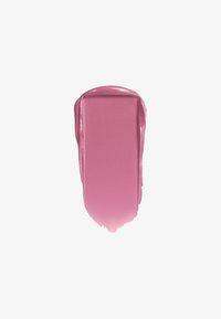 Smooth swatch of glossy mauve-pink lipstick with rounded edges on a white background.