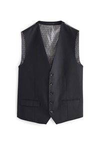 Next SIGNATURE SLIM FIT BRITISH FABRIC HERRINGBONE SUIT: WAISTCOAT - Weste - black