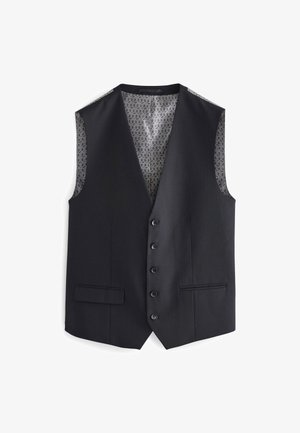 Next, SL FIT BRITISH FABRIC HERRINGBONE SUIT:, czarny