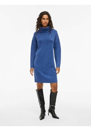 VIHANNA ROLLNECK  - Stickad klänning - mazarine blue