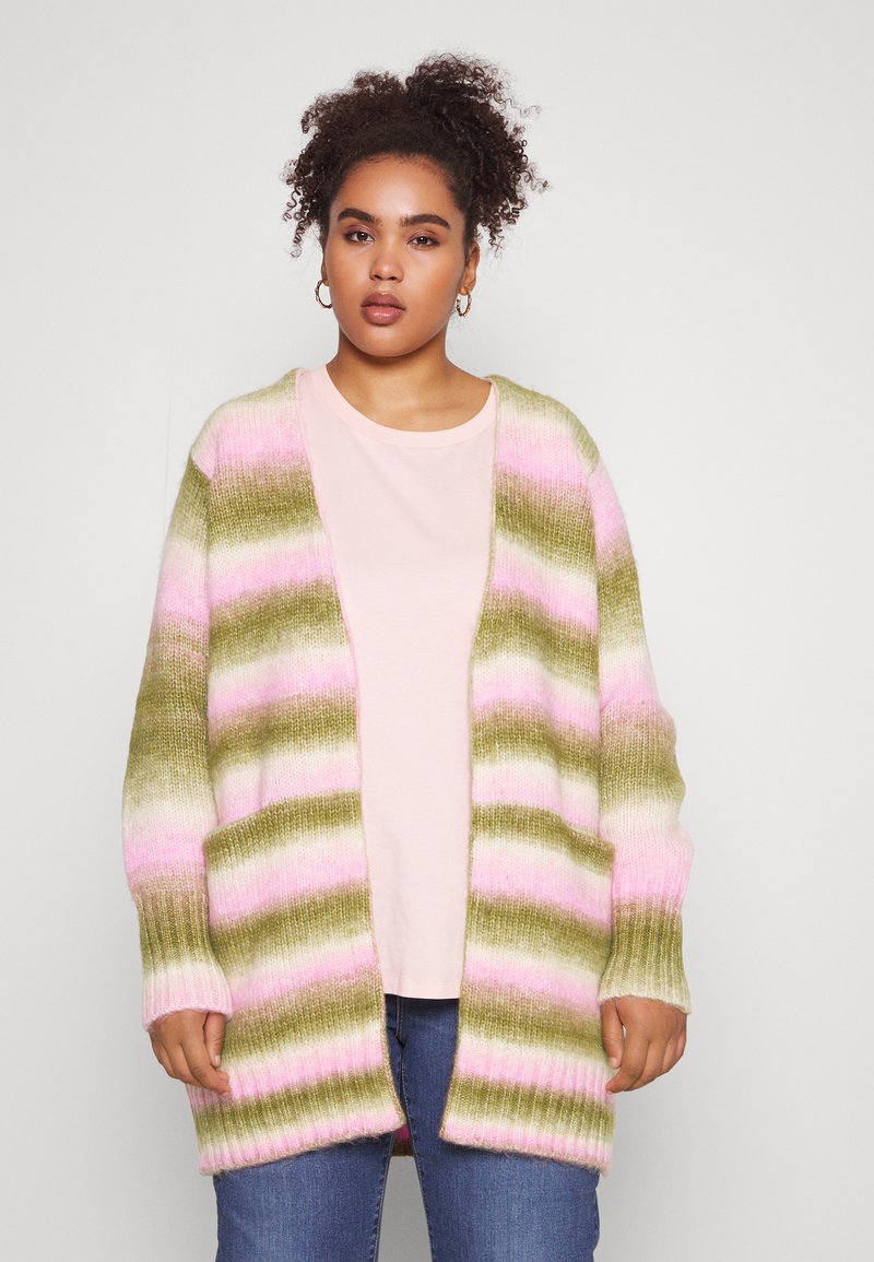 Kaffe Curve BELINA CARDIGAN Strickjacke pink ombre/grün Zalando.at