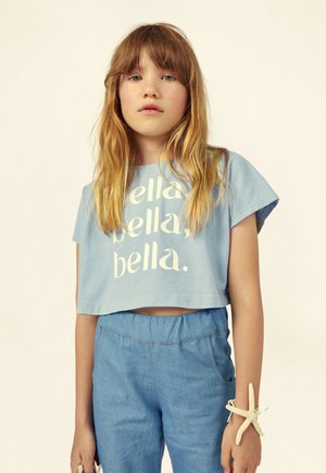 MIPOUNET CROP BELLA - Camiseta estampada - azul