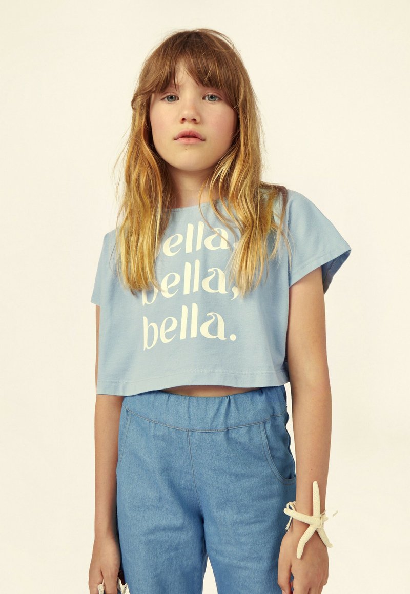 MIPOUNET CROP BELLA - Camiseta estampada - azul