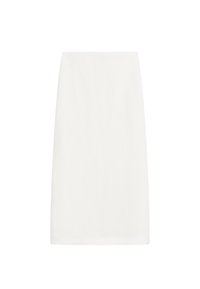 Massimo Dutti STRAIGHT HEMP BLEND MIDI - Maxinederdele - white