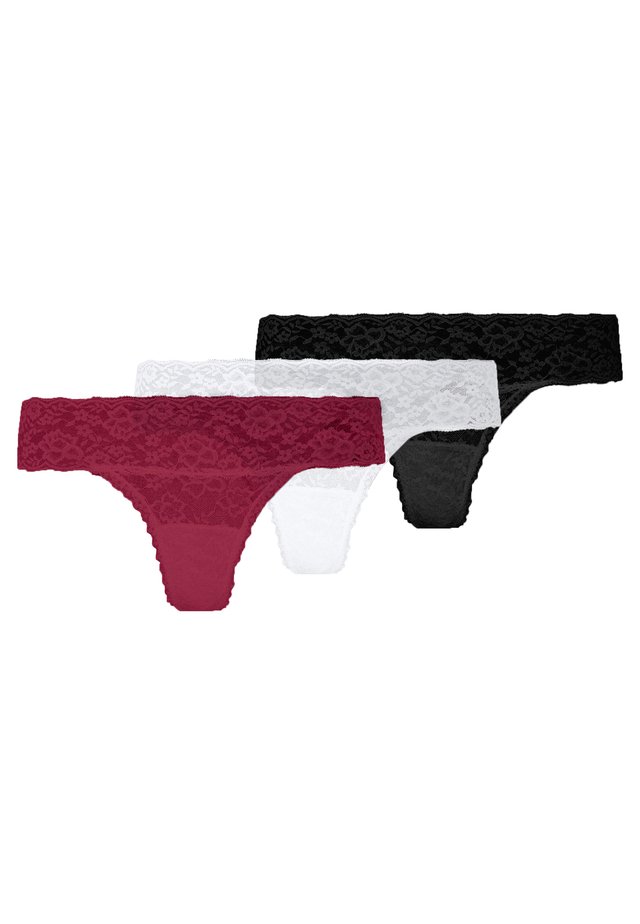 CORE CHEEKY 3 PACK - String - white/burg/black