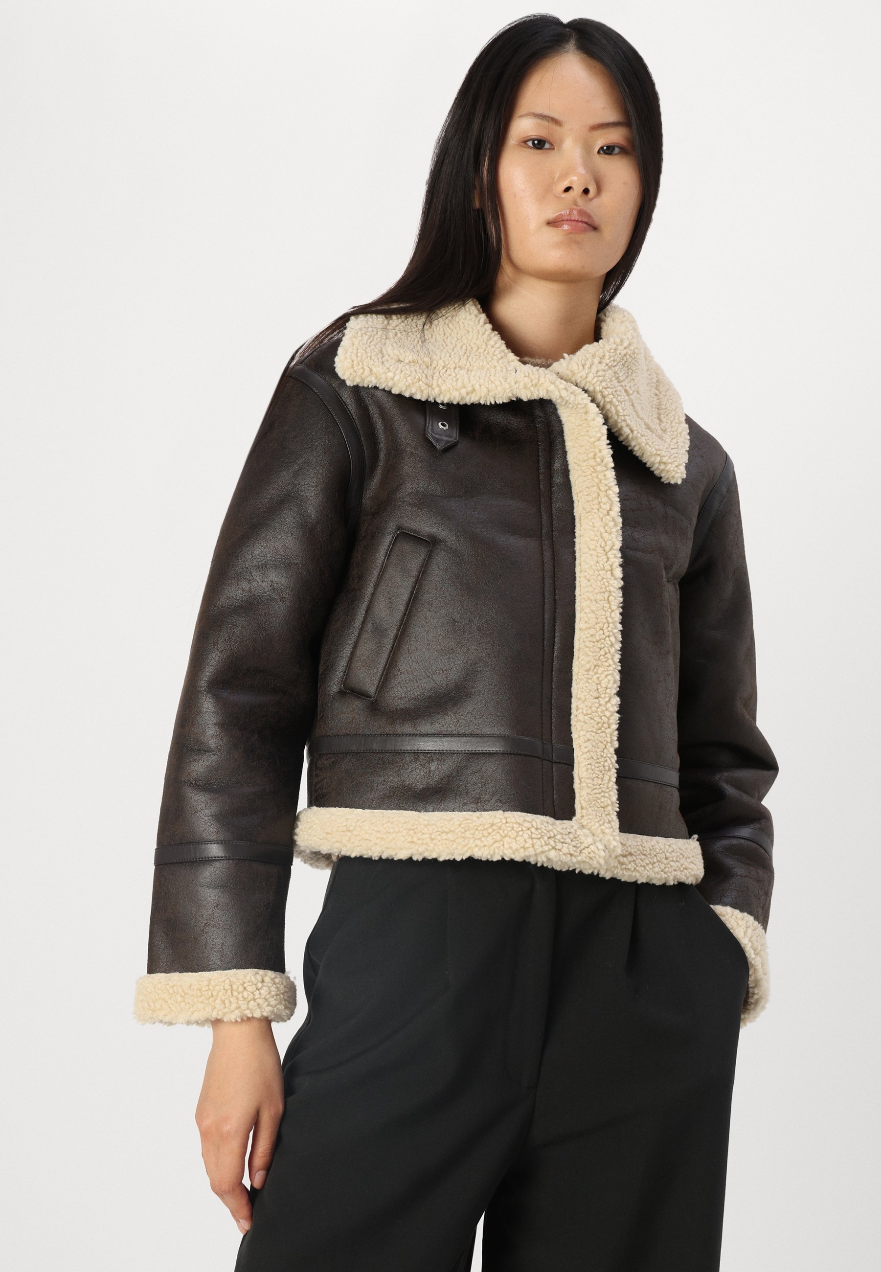 JJXX JXYOLANDA - Faux leather jacket - java/brown - Zalando