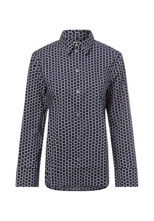 Button-down blouse - marine weiß