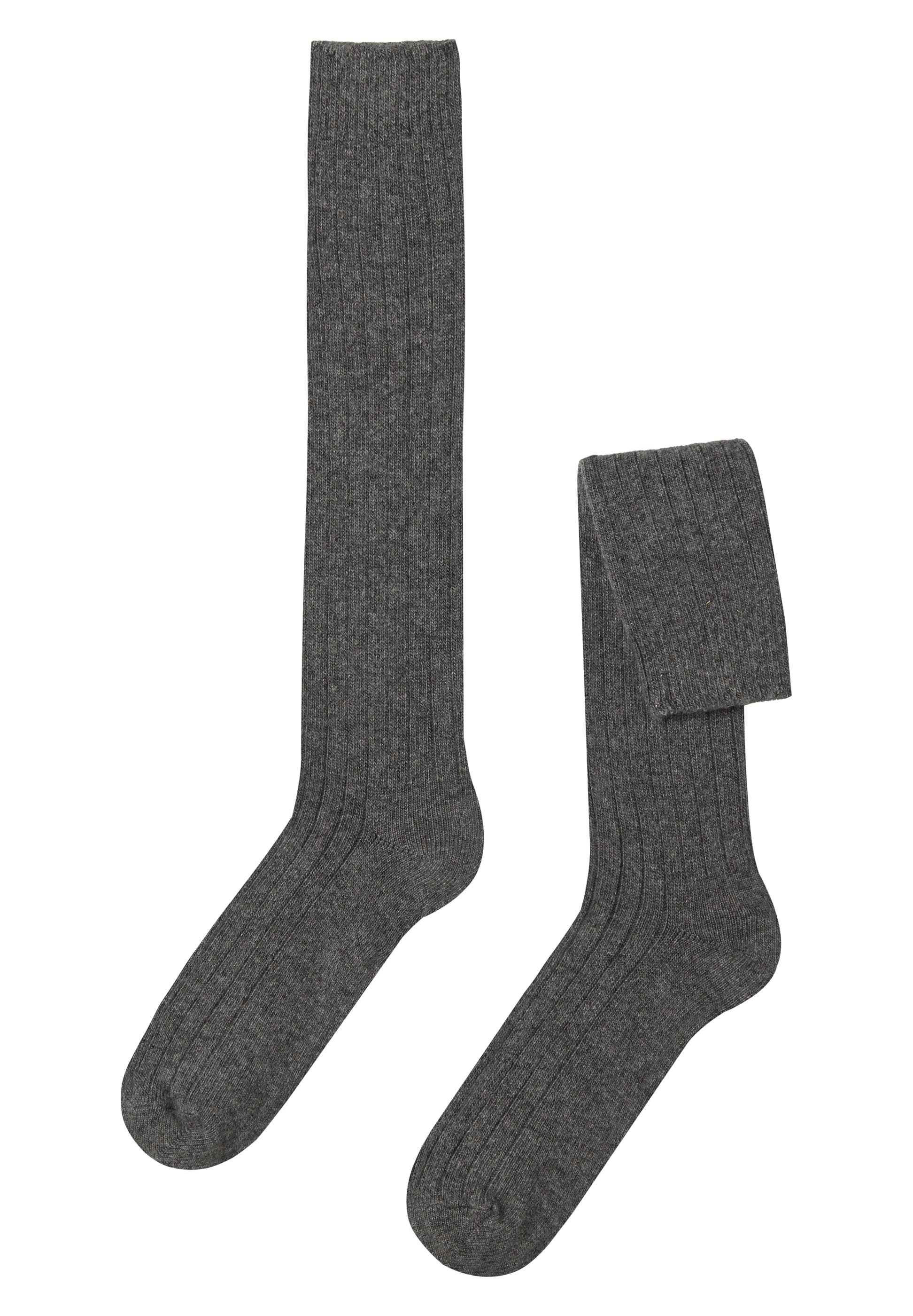 Calzedonia LONG RIBBED Chaussettes hautes grey/gris