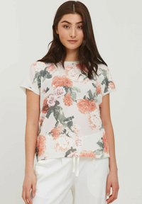 b.young - BYPANYA FLOWER TSHIRT 2 - T-shirt print - nectarine mix Miniatuurafbeelding 1