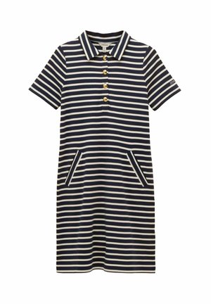 REGULAR FIT-JANE BUTTON COLLARD - Blusenkleid - navy stripe