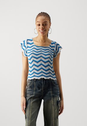 VIJANE - T-shirt print - birch/blue