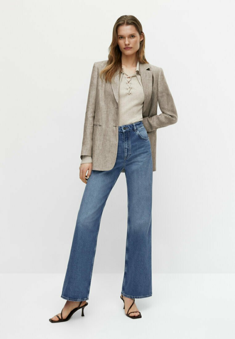 Massimo Dutti HIGH-WAIST - Jeans a zampa - dark blue/blu scuro - Zalando.it