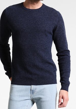Strickpullover - mottled dark blue