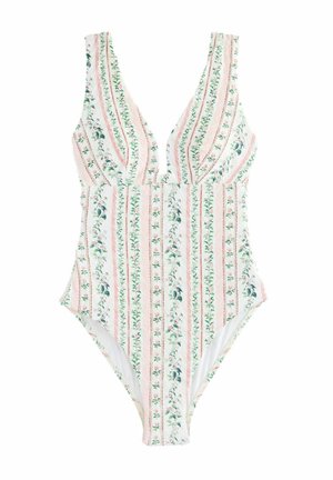 SPOT PLUNGE - Costum de baie - pink/cream ditsy floral lace