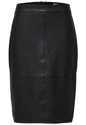 Selected, LEDERROCK  - Jupe en cuir - black