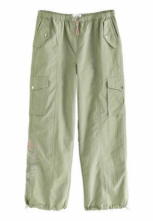 Next PARACHUTE PULL ON PETITE - Pantalones cargo - sage green embroidered