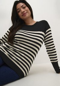 Kaffe Curve STRIPED  - Vesta - black feather gray mel stripe