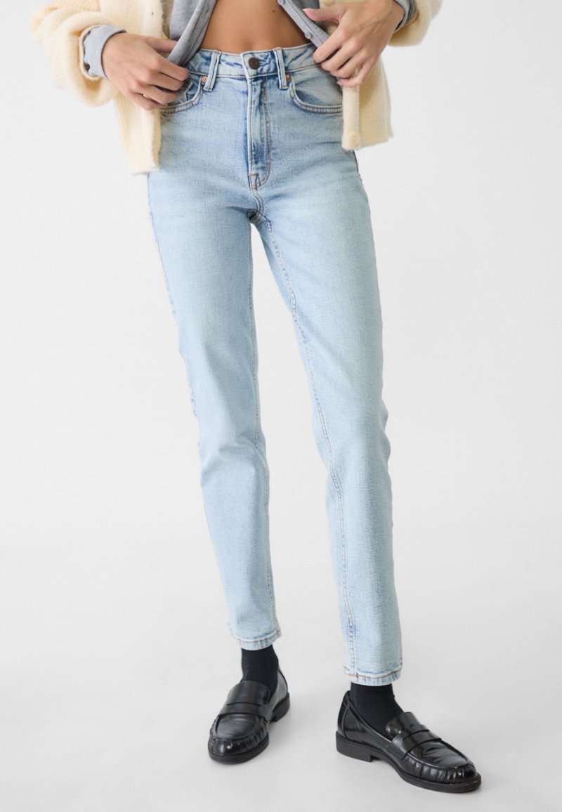 Blue Denim Stradivarius Mom Jeans Stradivarius Jeans Boyfriend